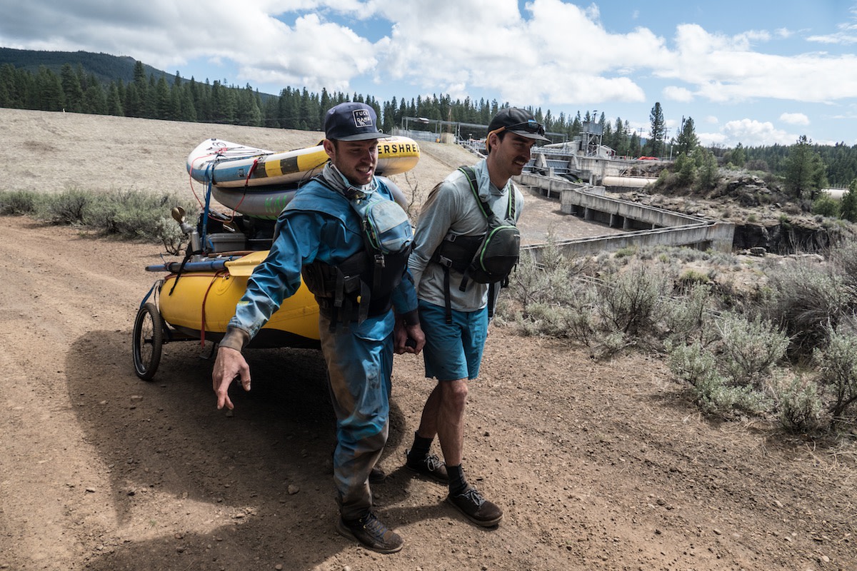 hauling around a dam